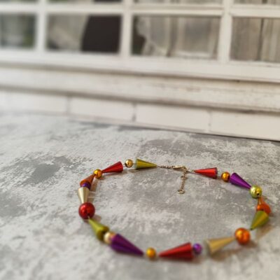 Colorful Geometric Beaded Necklace - Image 5